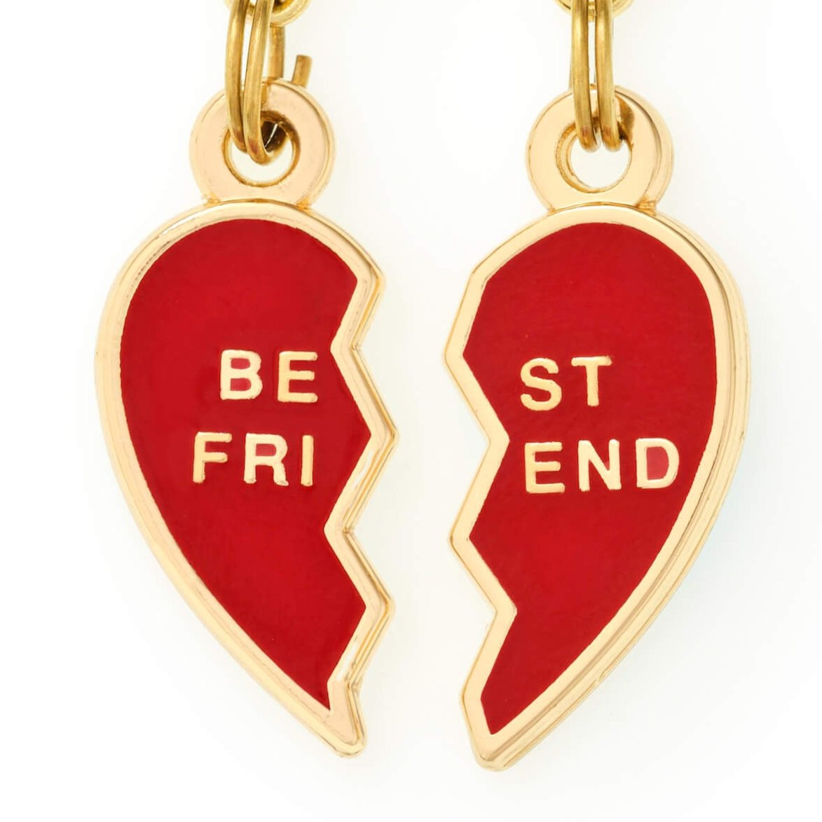 Red Double-Sided Enamel Hearts Dog Collar Charm Set