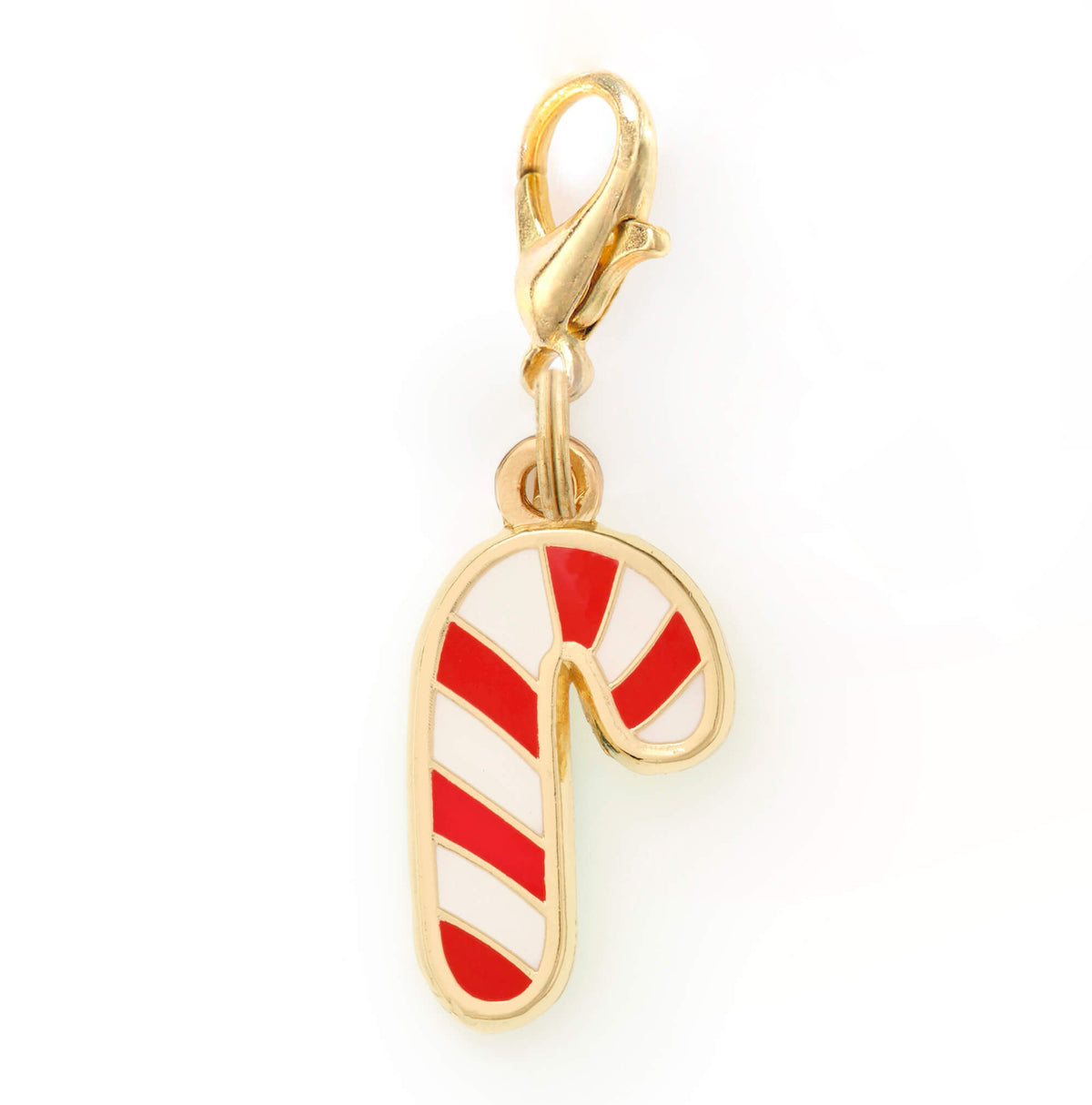 Candy Cane Dog Collar Charm, Double-Sided Hard Enamel