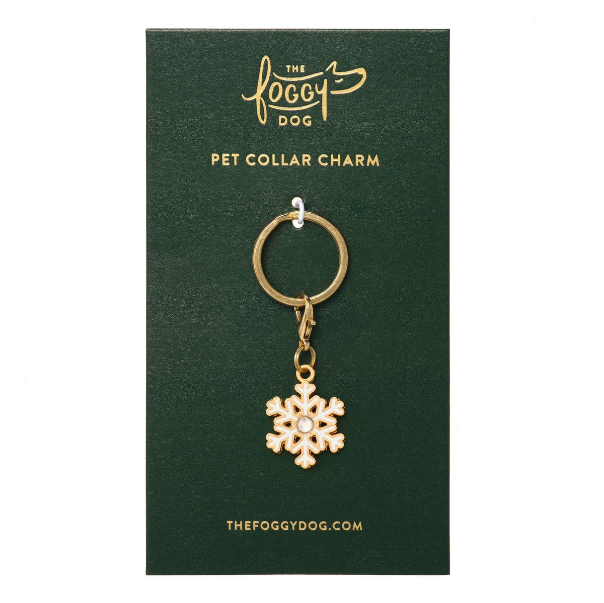 Enamel Snowflake Dog Collar Charm, Double-Sided
