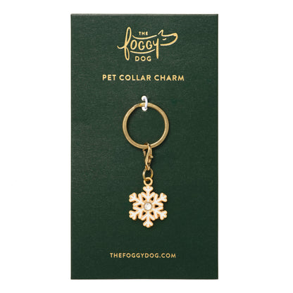 Enamel Snowflake Dog Collar Charm, Double-Sided