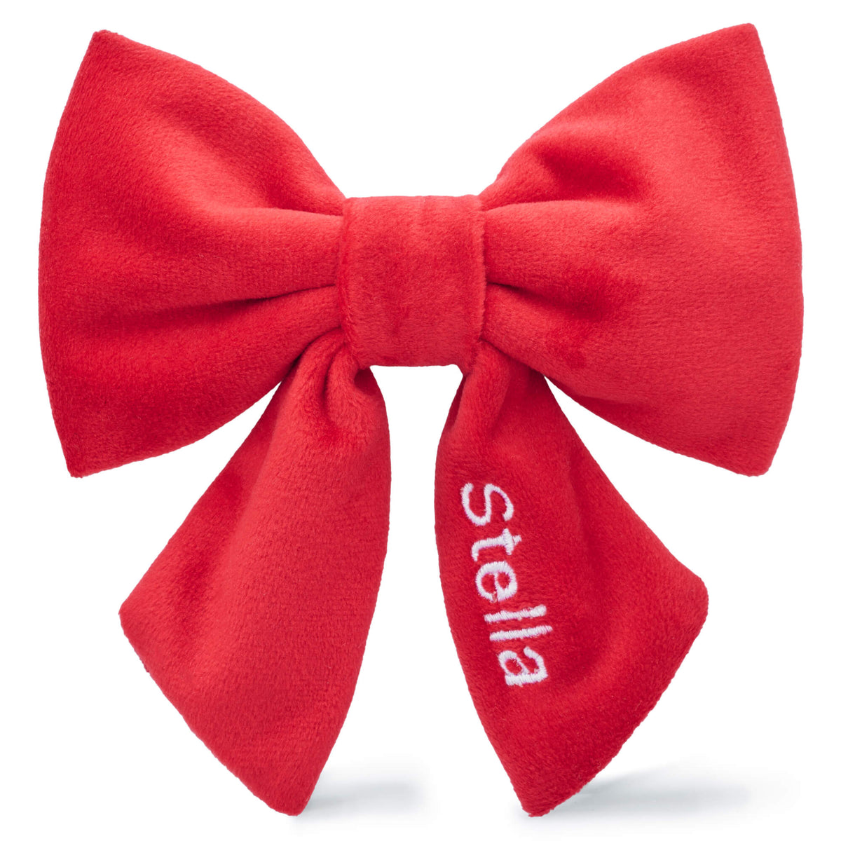 Red Velvet Sailor Bow for Dog Collars, Slide-On