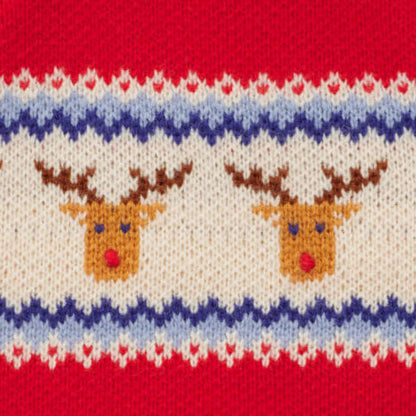 Red Reindeer Fair Isle Knit Dog Sweater, Turtleneck Pullover