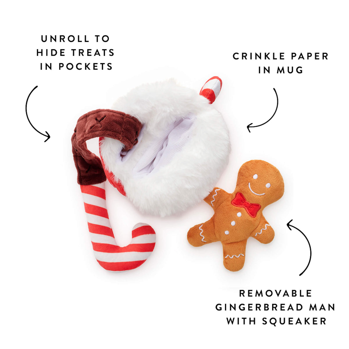 Hot Cocoa Snuffle Dog Toy with Removable Squeaker Ball