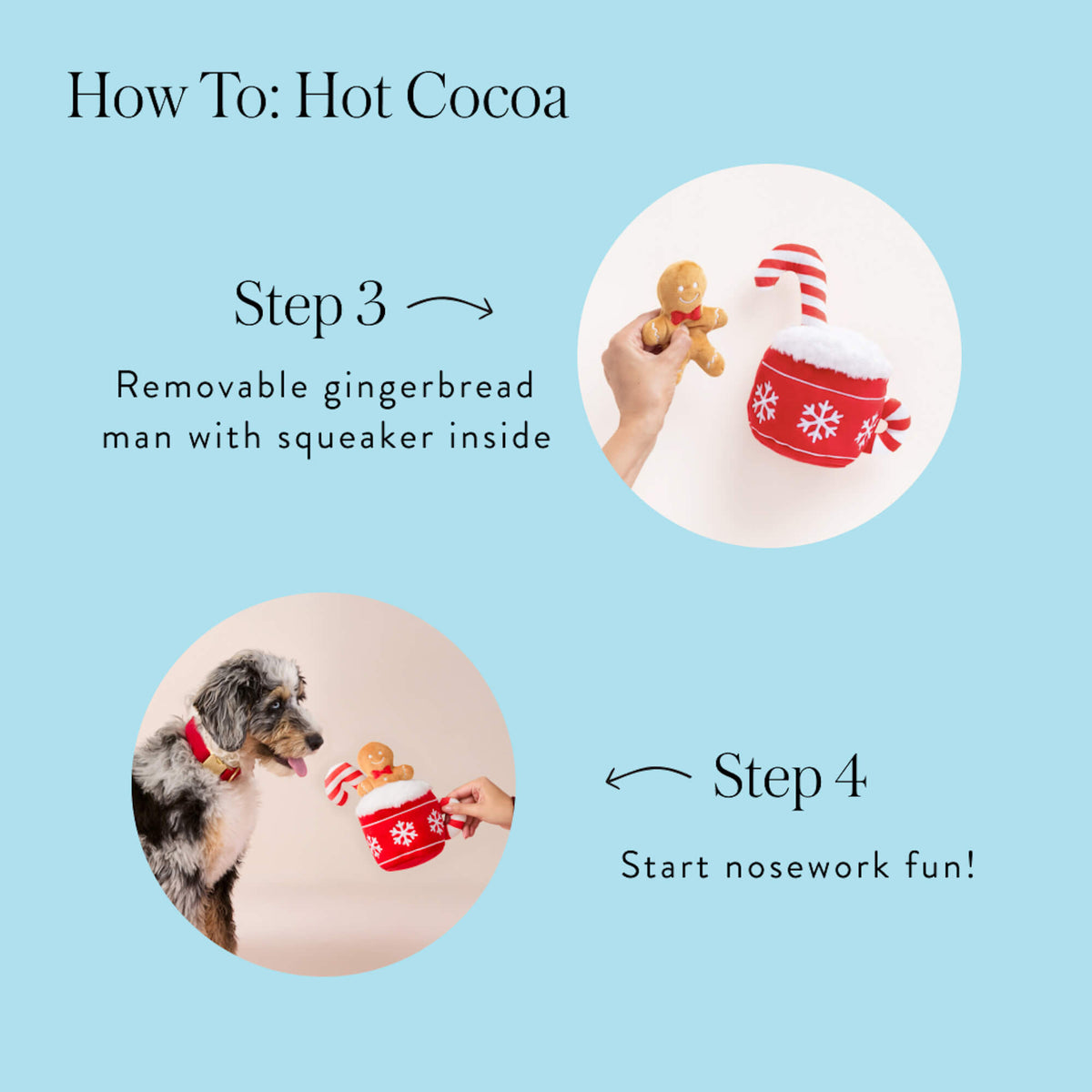 Hot Cocoa Snuffle Dog Toy with Removable Squeaker Ball