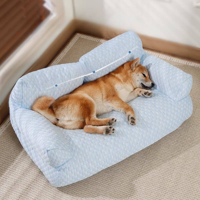 Ice Silk Cooling Dog Sofa Bed, Breathable and Washable