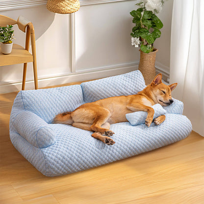 Ice Silk Cooling Dog Sofa Bed, Breathable and Washable
