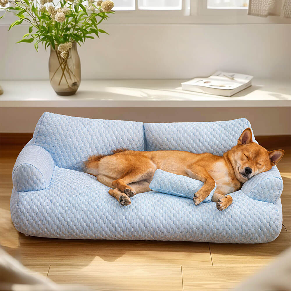 Ice Silk Cooling Dog Sofa Bed, Breathable and Washable