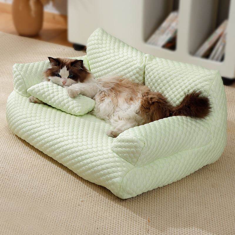 Ice Silk Cooling Dog Sofa Bed, Breathable and Washable