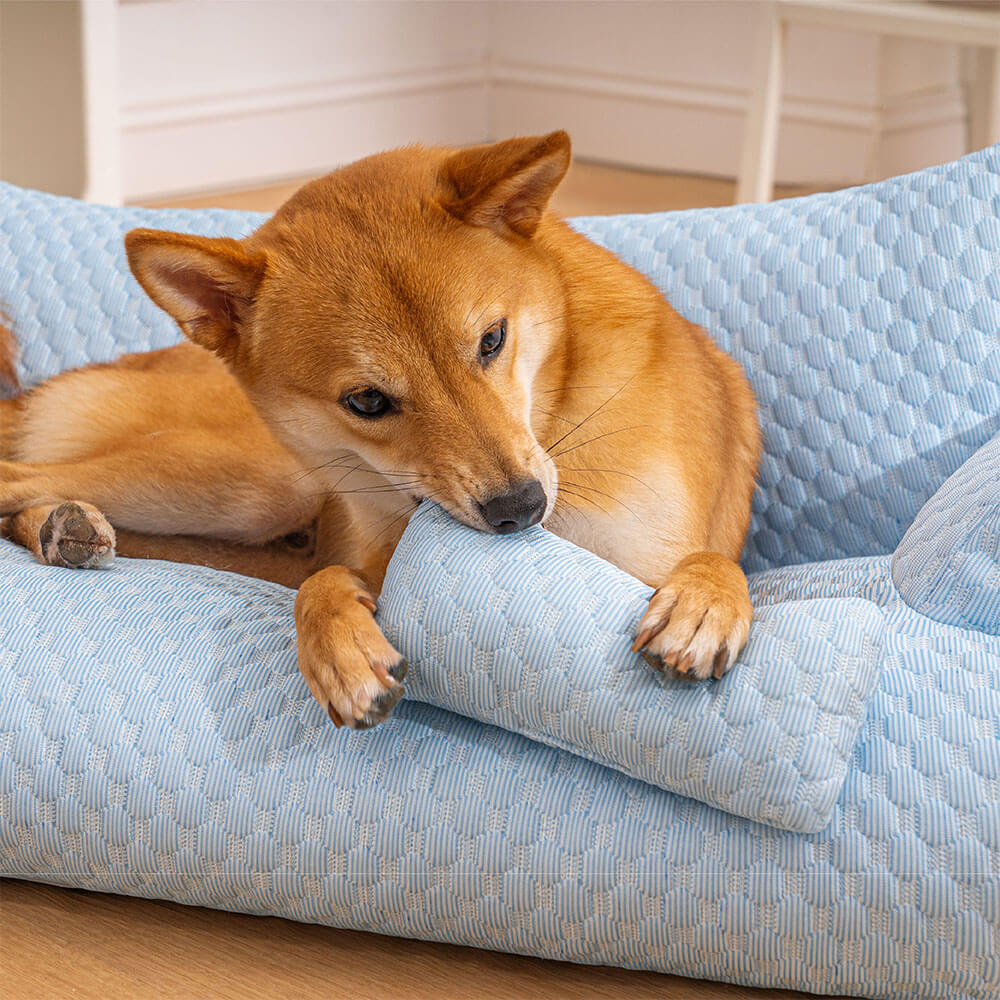 Ice Silk Cooling Dog Sofa Bed, Breathable and Washable
