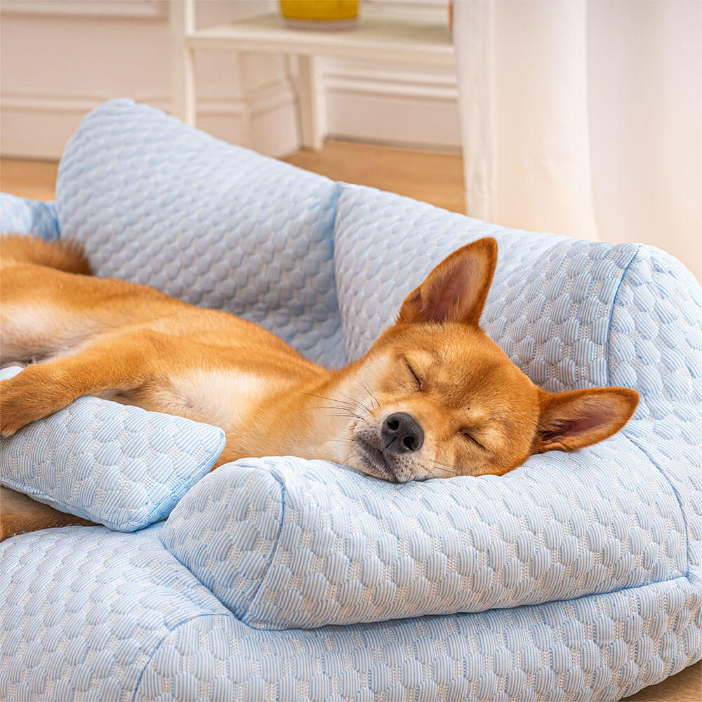 Ice Silk Cooling Dog Sofa Bed, Breathable and Washable