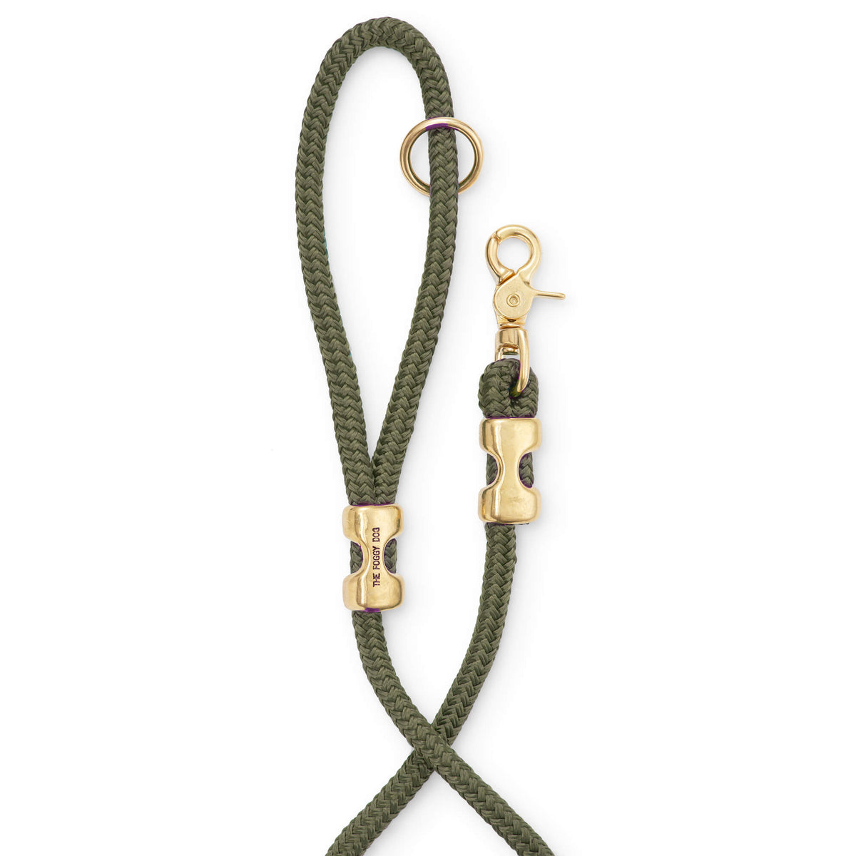 Olive Green Braided Marine Rope Dog Leash, 5 ft