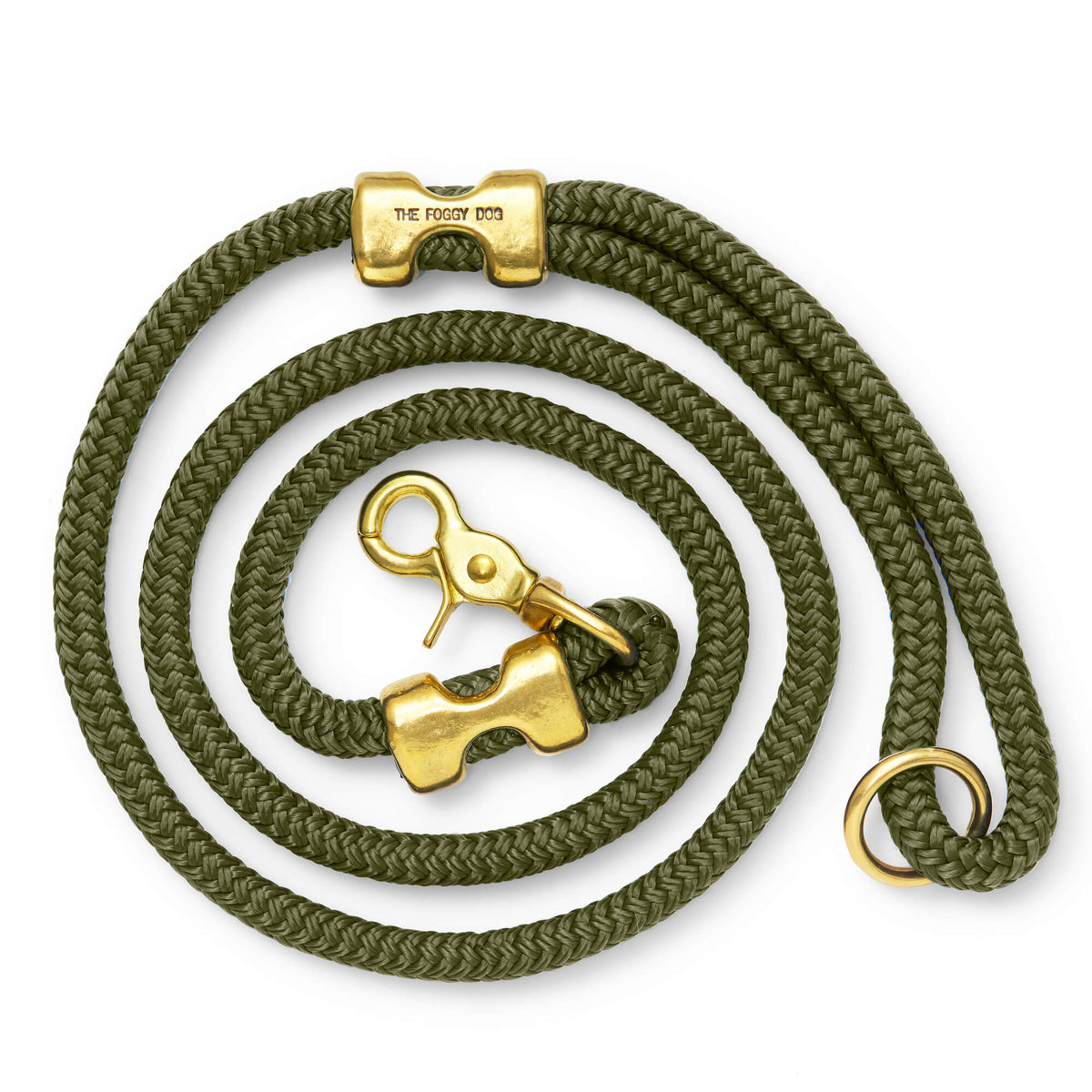 Olive Green Braided Marine Rope Dog Leash, 5 ft
