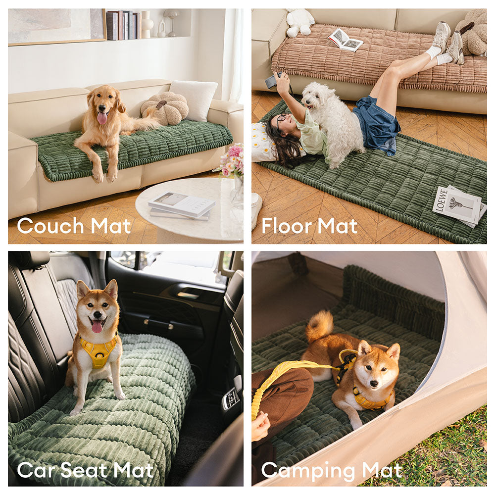 Waterproof Flannel Couch Cover and Pet Mat with Non-Slip Back