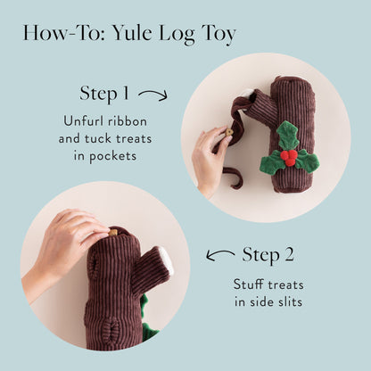 Yule Log Snuffle Dog Toy with Hidden Treat Pockets
