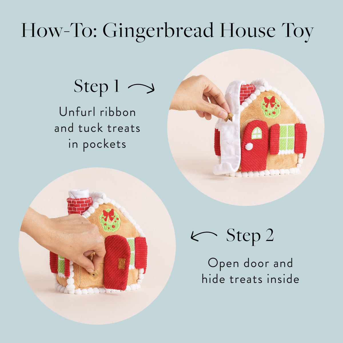 Gingerbread House & Yule Log Interactive Snuffle Toy Set