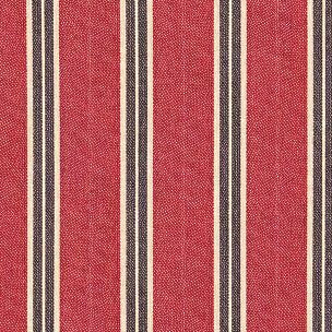 Red & Navy Striped Cotton Dog Collar with Brass D-Ring