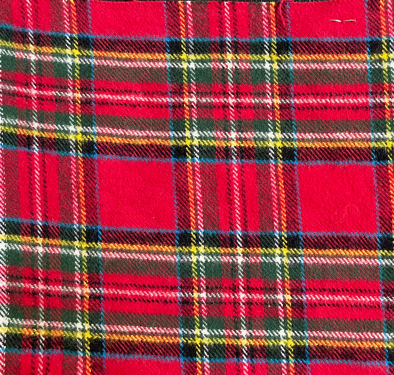 Red Tartan Plaid Flannel Dog Collar with Removable Bow Tie