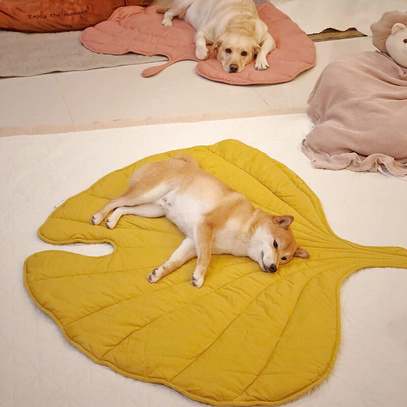 Leaf-Shaped Dog Blanket and Couch Mat, Machine Washable