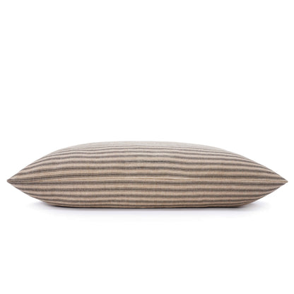 Brown Ticking Stripe Cotton Dog Bed with Removable Washable Cover