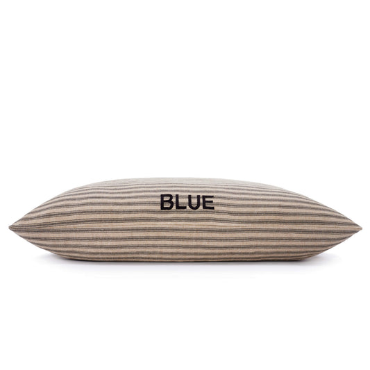Brown Ticking Stripe Cotton Dog Bed with Removable Washable Cover