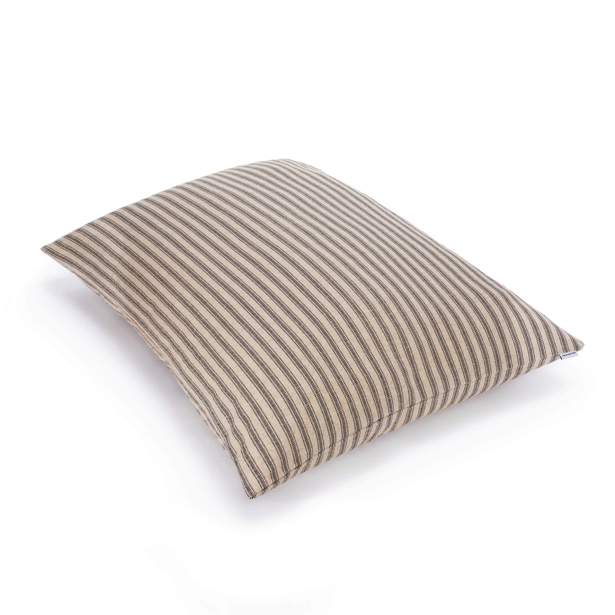 Brown Ticking Stripe Cotton Dog Bed with Removable Washable Cover