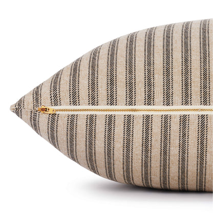 Brown Ticking Stripe Cotton Dog Bed with Removable Washable Cover