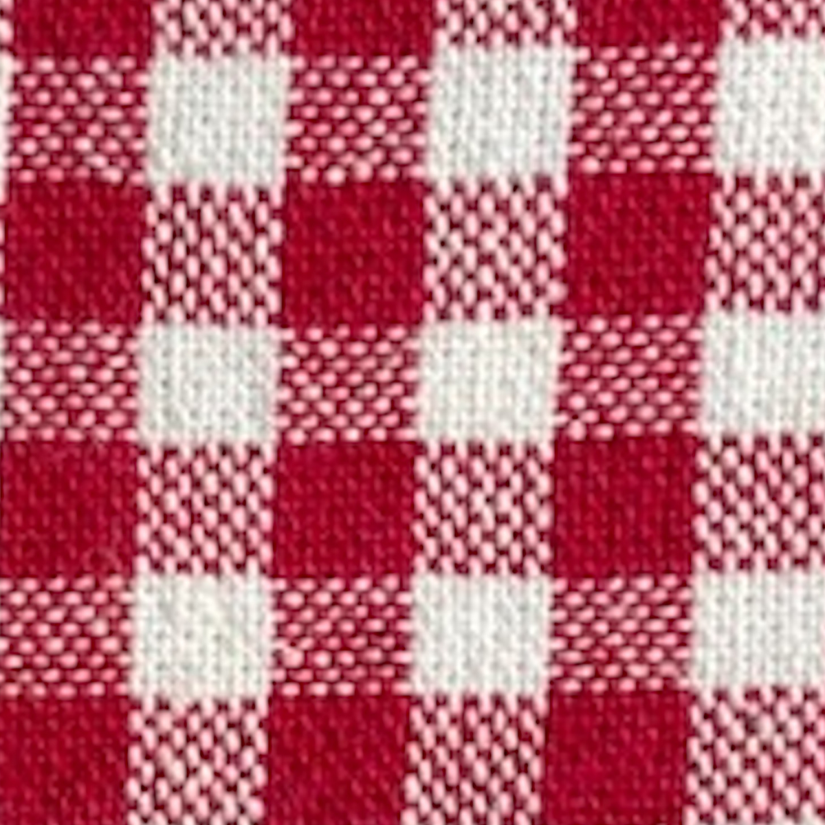 Red Gingham Tie-On Dog Bandana with Red Hem