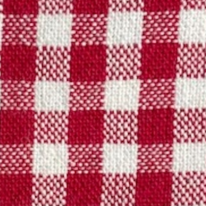 Red Gingham Tie-On Dog Bandana with Red Hem