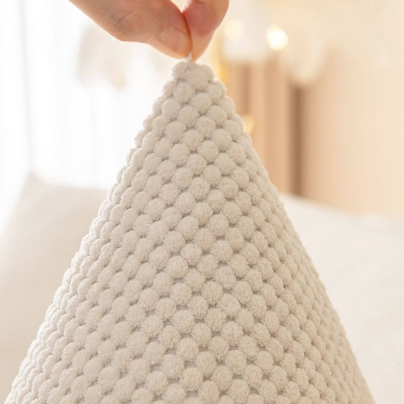 Solid Color Plush Couch Cover, Non-Slip Furniture Protector