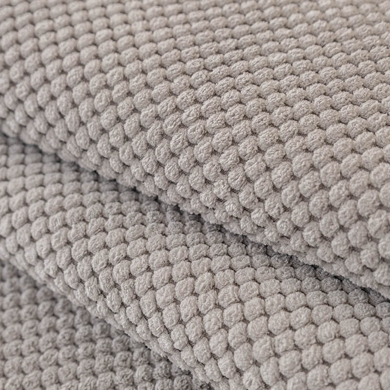Solid Color Plush Couch Cover, Non-Slip Furniture Protector