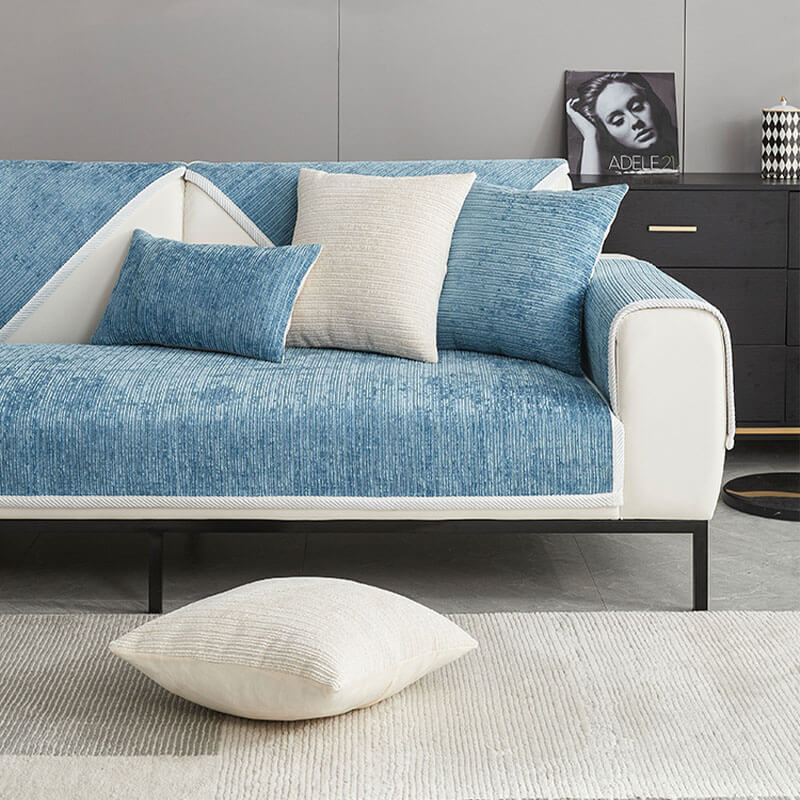 Waterproof Chenille Couch Cover, Scratch Resistant, Non-Slip Back