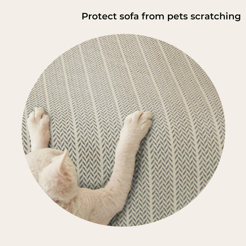 Herringbone Chenille Couch Cover with Non-Slip Back, Scratch Resistant