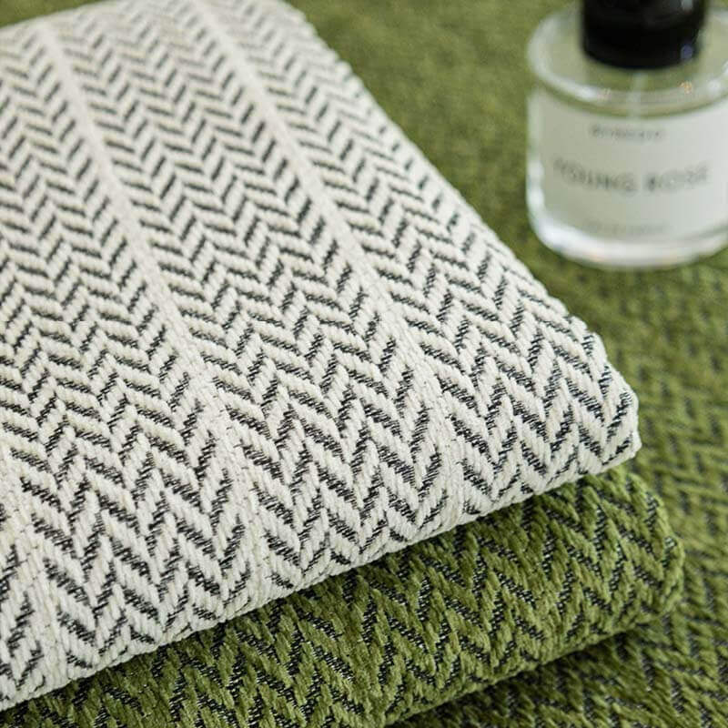 Herringbone Chenille Couch Cover with Non-Slip Back, Scratch Resistant