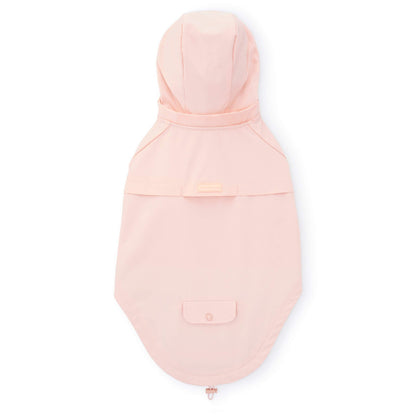 Peach Pink Waterproof Dog Raincoat with Removable Hood