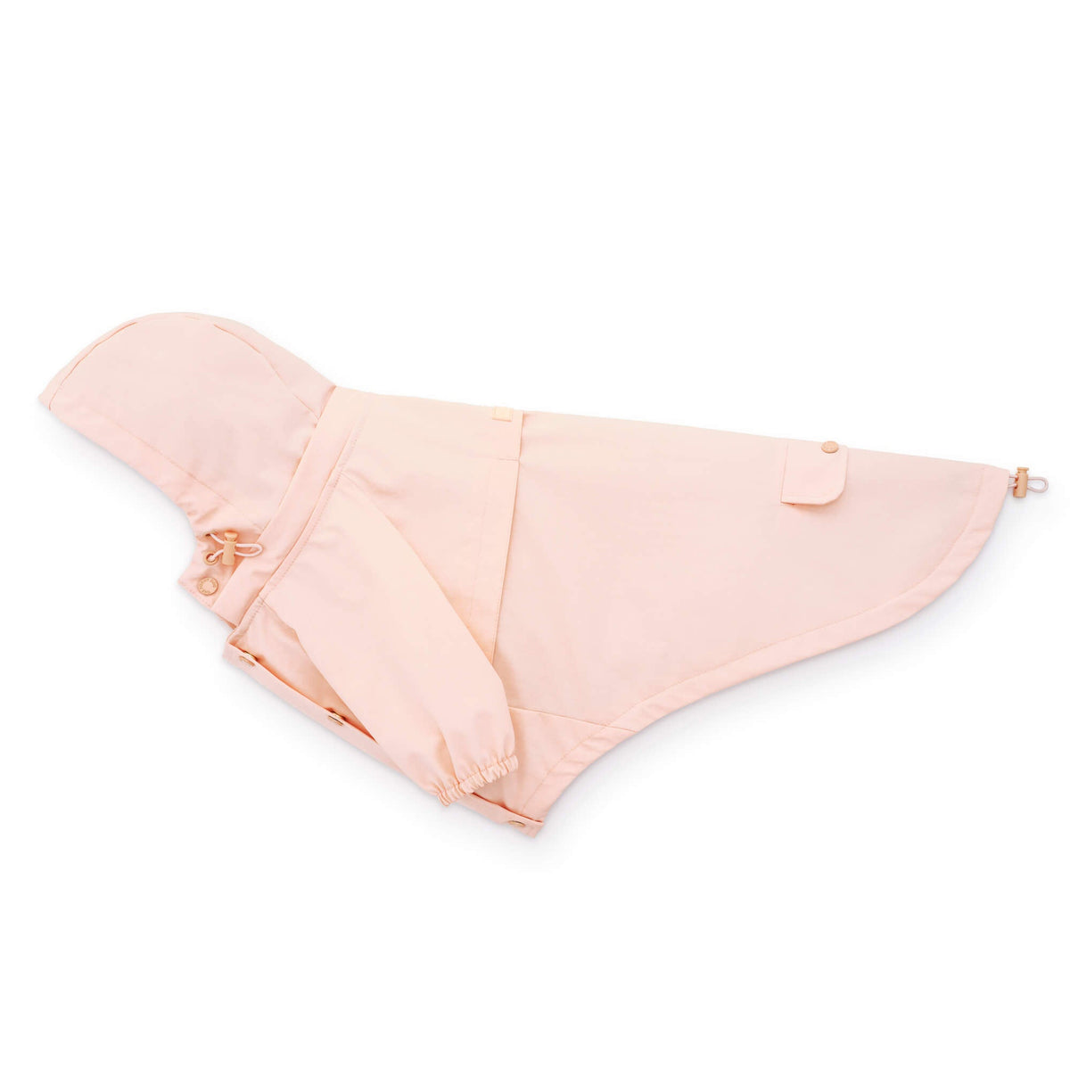 Peach Pink Waterproof Dog Raincoat with Removable Hood