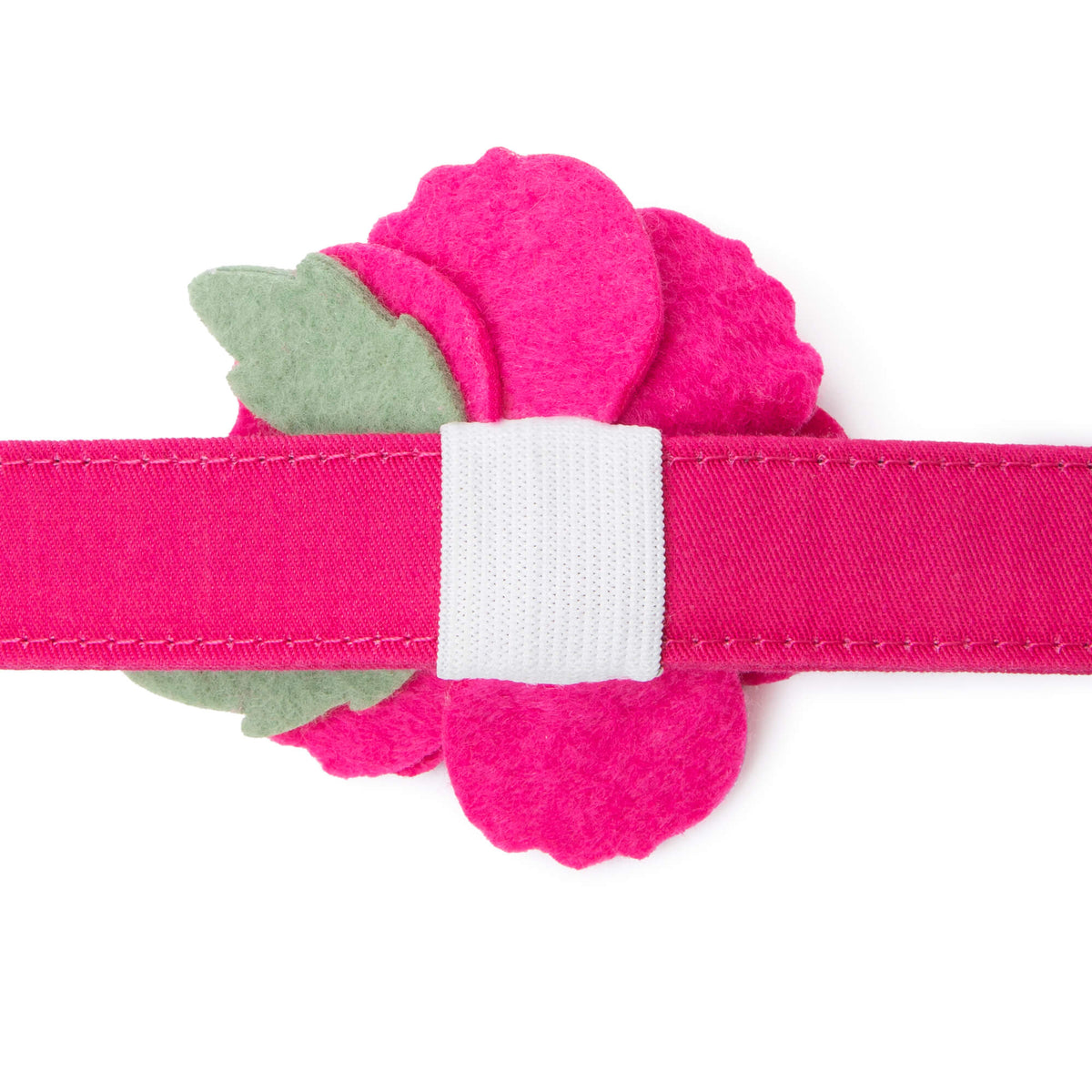 Hot Pink Peony Dog Collar with Removable Flower