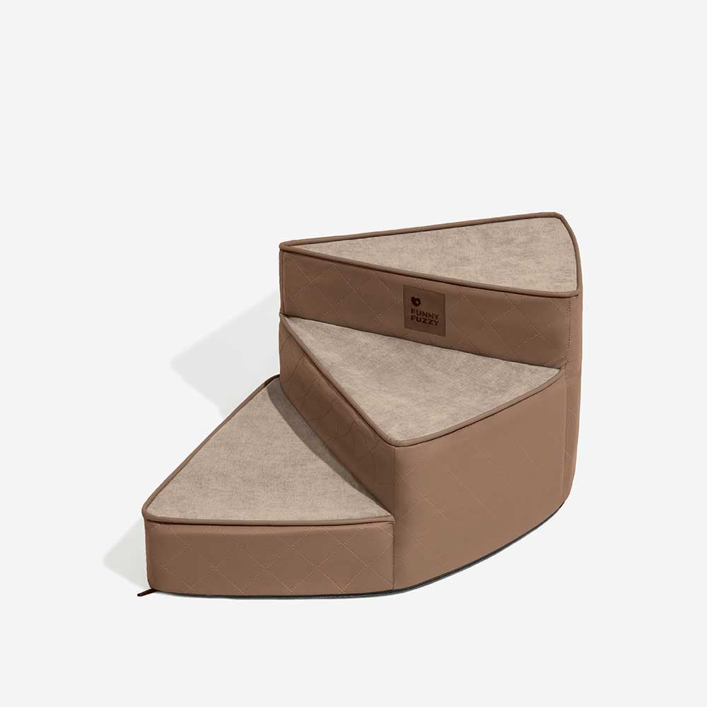 Faux Leather Spiral Dog Stairs for Bed and Sofa, 2-4 Steps
