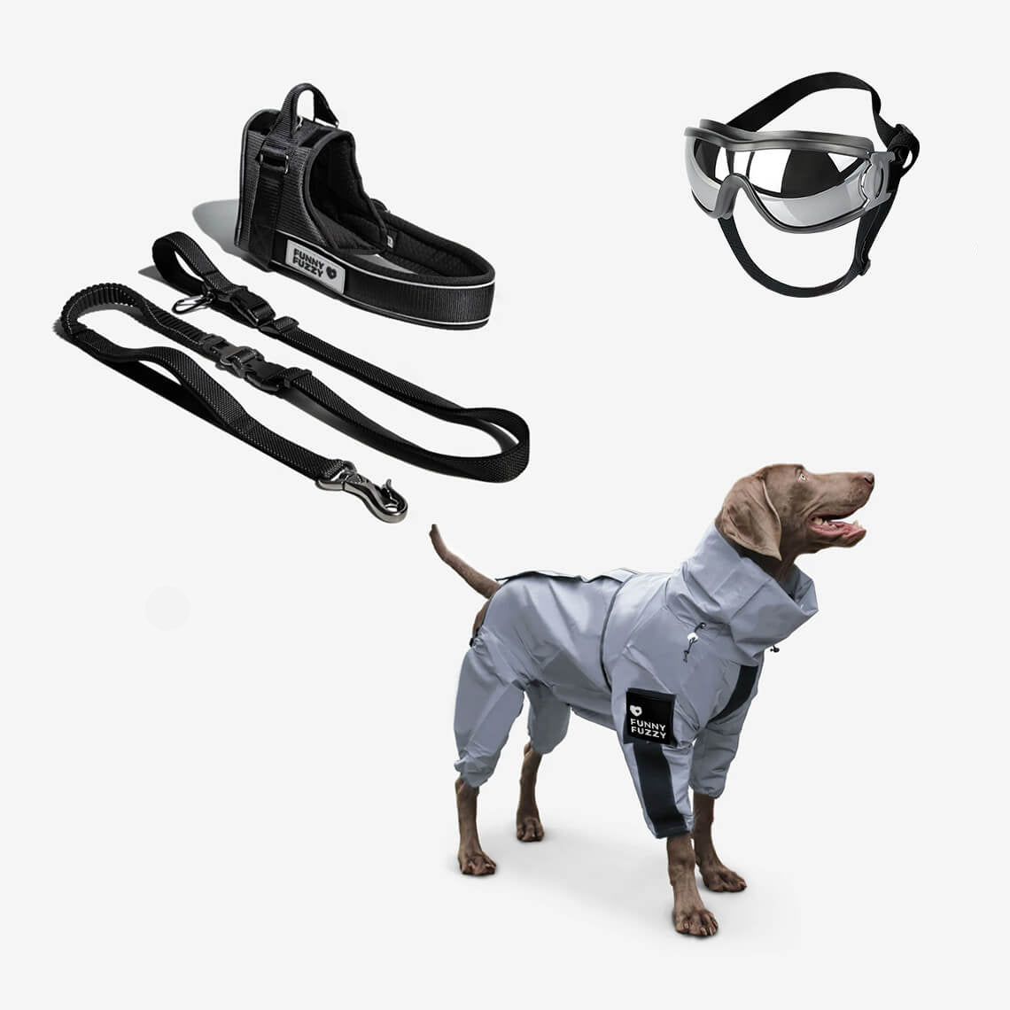 Reflective Waterproof Dog Raincoat with Harness Opening and Zip