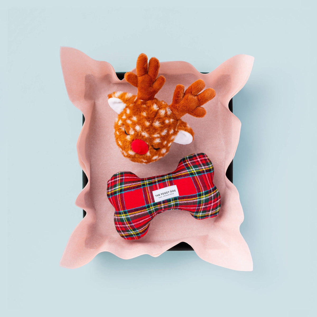 Reindeer Plush Dog Toy with Removable Squeaker Ball