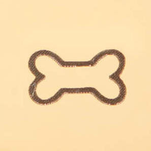 Round Pet ID Tag with Bone Icon, Gold-Tone Stainless Steel