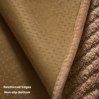 Thick Plush Herringbone Couch Cover with Non-Slip Bottom