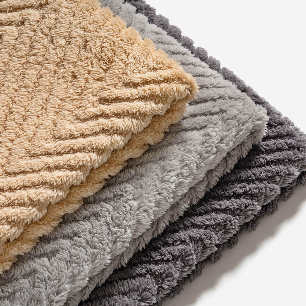 Thick Plush Herringbone Couch Cover with Non-Slip Bottom
