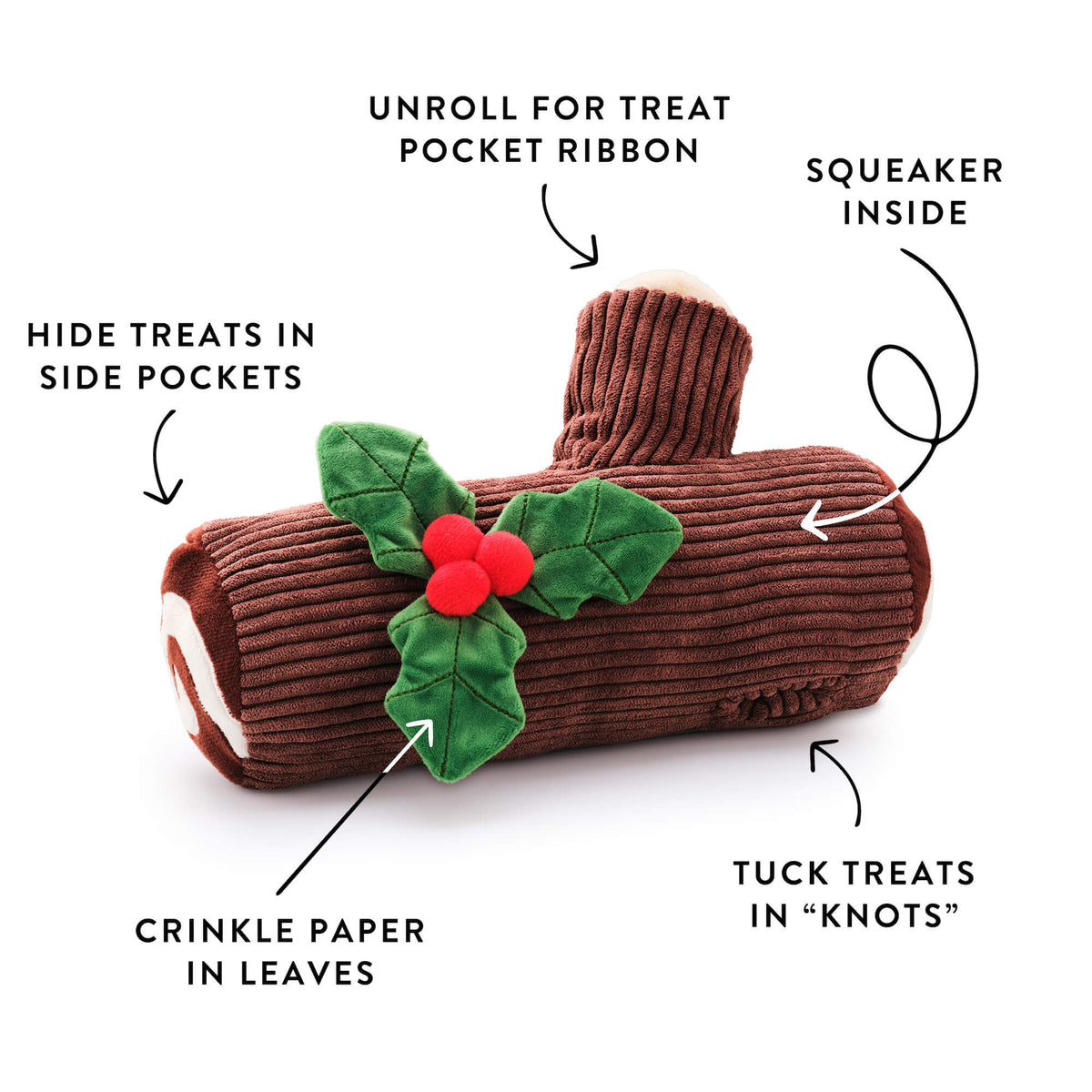 Gingerbread House & Yule Log Interactive Snuffle Toy Set