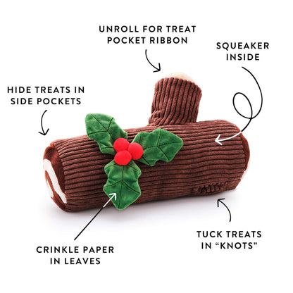Gingerbread House & Yule Log Interactive Snuffle Toy Set