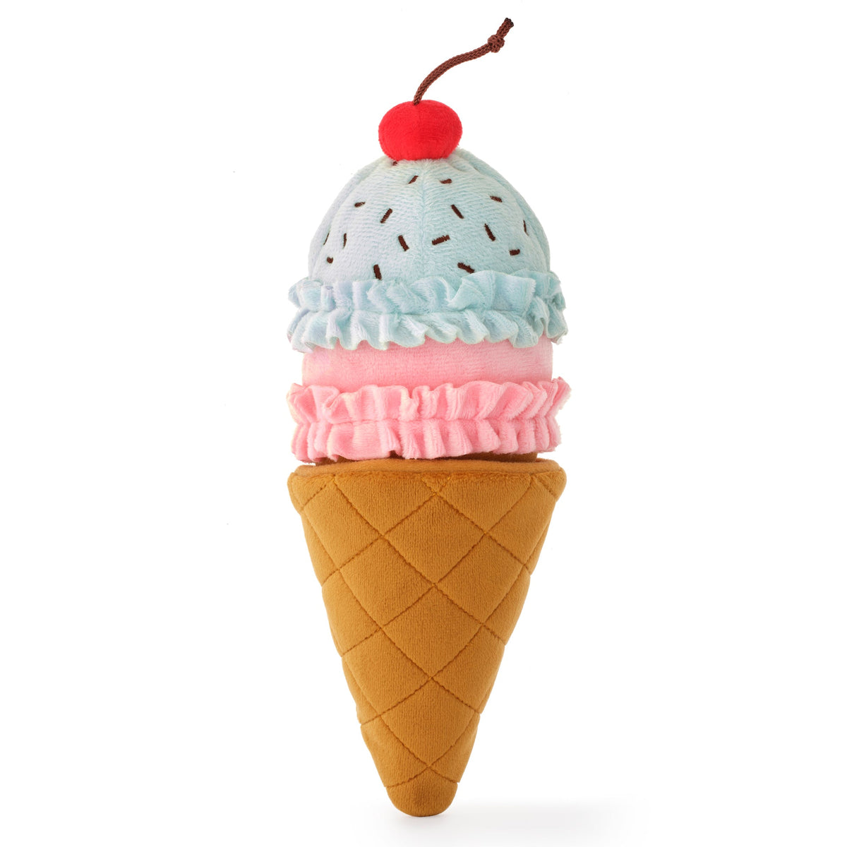 Ice Cream Cone Snuffle Dog Toy with Squeaker Ball