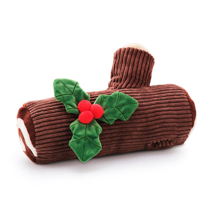 Yule Log Snuffle Dog Toy with Hidden Treat Pockets