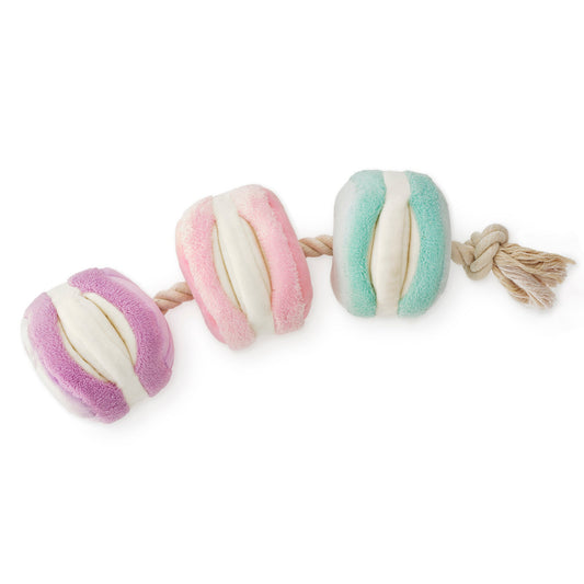 Macaron Snuffle Dog Toy with Hidden Treat Pockets and Squeaker