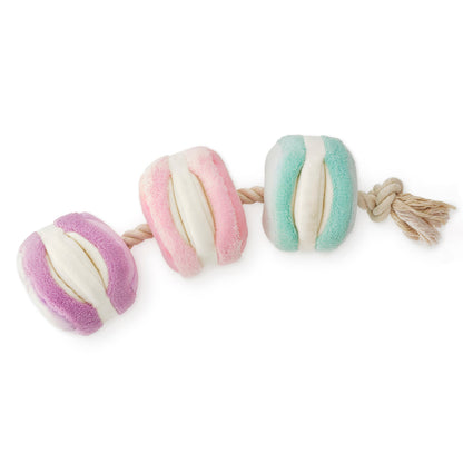 Macaron Snuffle Dog Toy with Hidden Treat Pockets and Squeaker