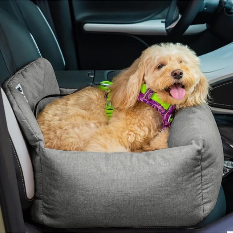 Canvas Dog Car Back Seat Bed with Bolsters, Washable, Full Width