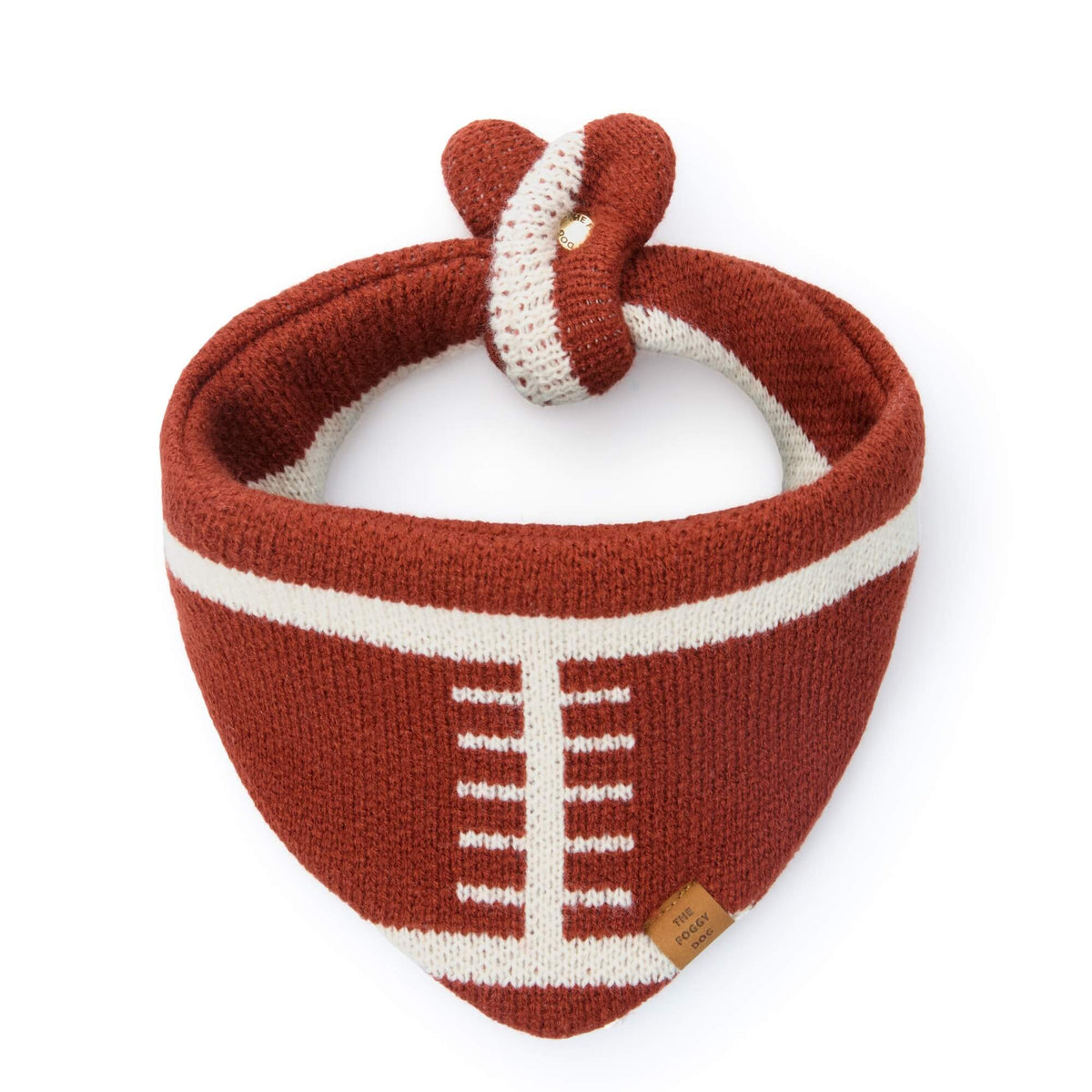Football Knit Dog Bandana with Snap Closure, Game Day